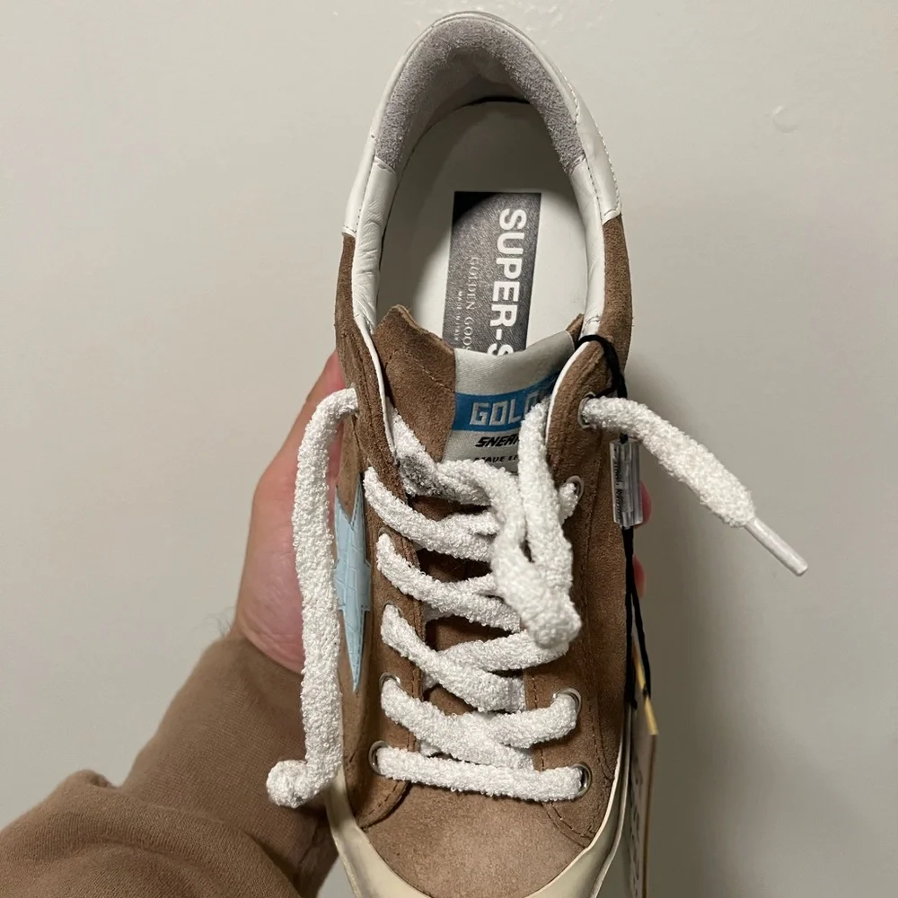 Golden Goose Brown and Blue Sneakers - Picture 2 of 7